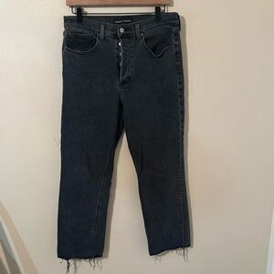 Denim Forum The Arlo High Rise Straight Raw Hem Jeans
